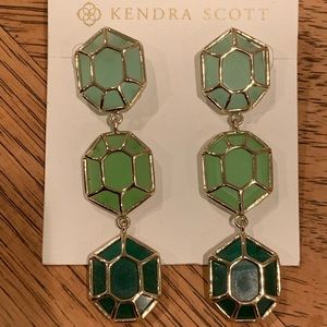 Kendra Scott Green Obmre Drop Earrings